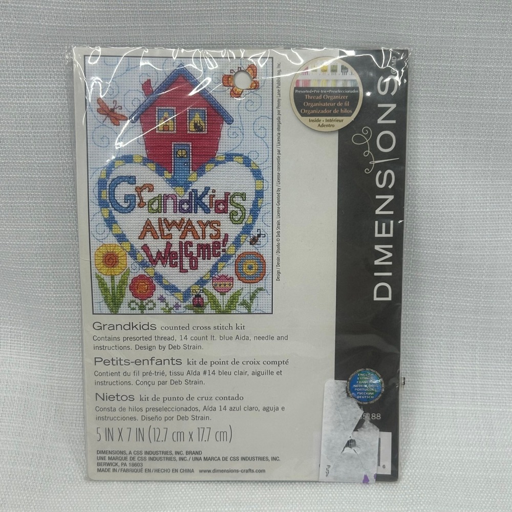 Dimensions Grandkids Always Welcome Counted Cross Stitch Kit 5x7 Deb Strain NEW